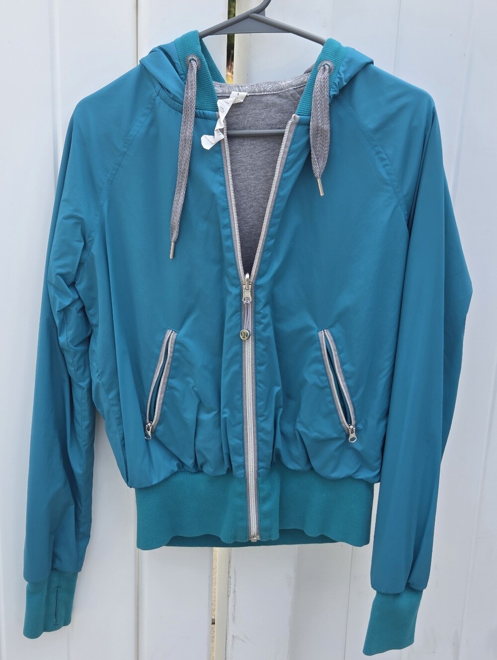 Lululemon Swell Reversible Hooded Jacket In Teal Size 6